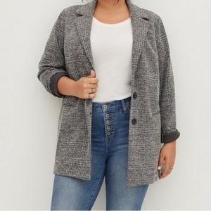 New Torrid Studio Double Knit Boyfriend Blazer heather gray size 5X 28